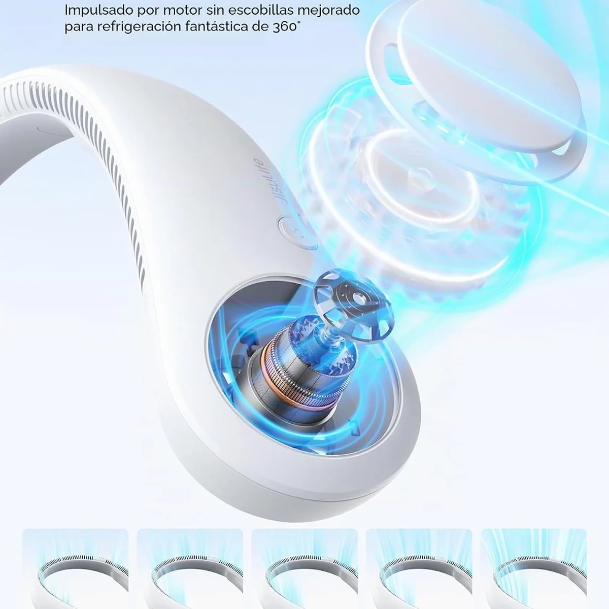 JISULIFE Ventilador de Cuello Portátil 3
